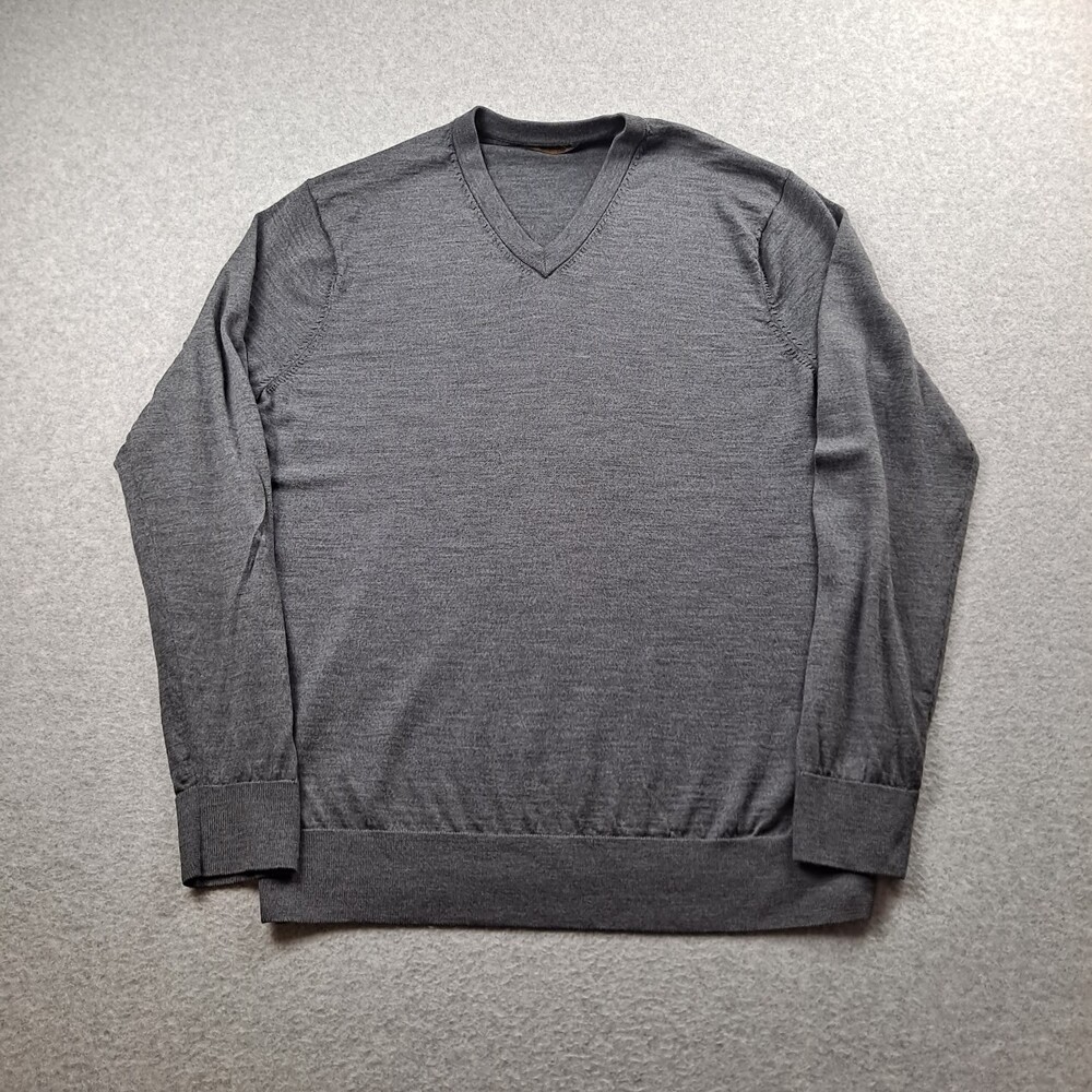 Brooks Brother Merino Wool Sweater Men XL Gray Jumper Academia Capsule Heritage